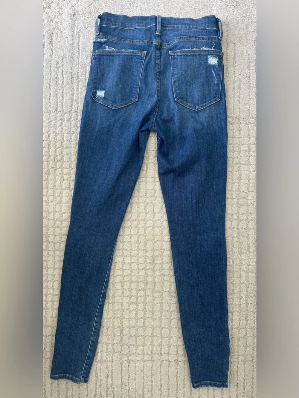 FRAME Le High Skinny Distressed Jeans | Hilltop Wash | Size 25 | Made in USA